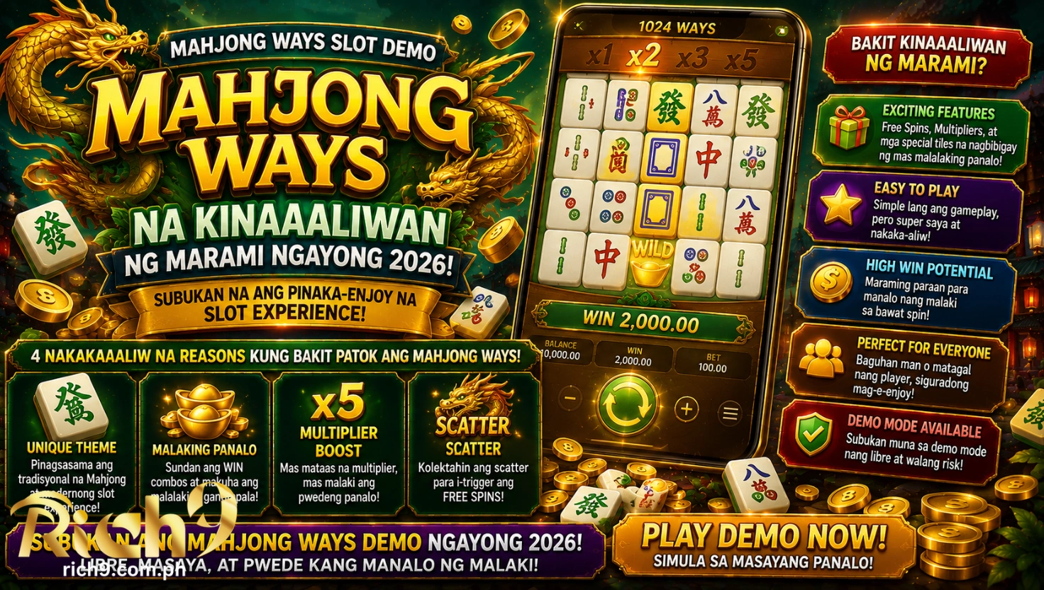 Mahjong Ways Slot Demo na Kinaaaliwan ng Marami ngayong 2026