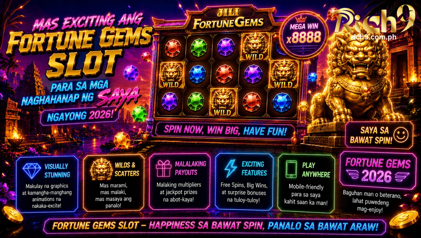 Mas exciting ang Fortune Gems Slot para sa mga naghahanap ng saya ngayong 2026