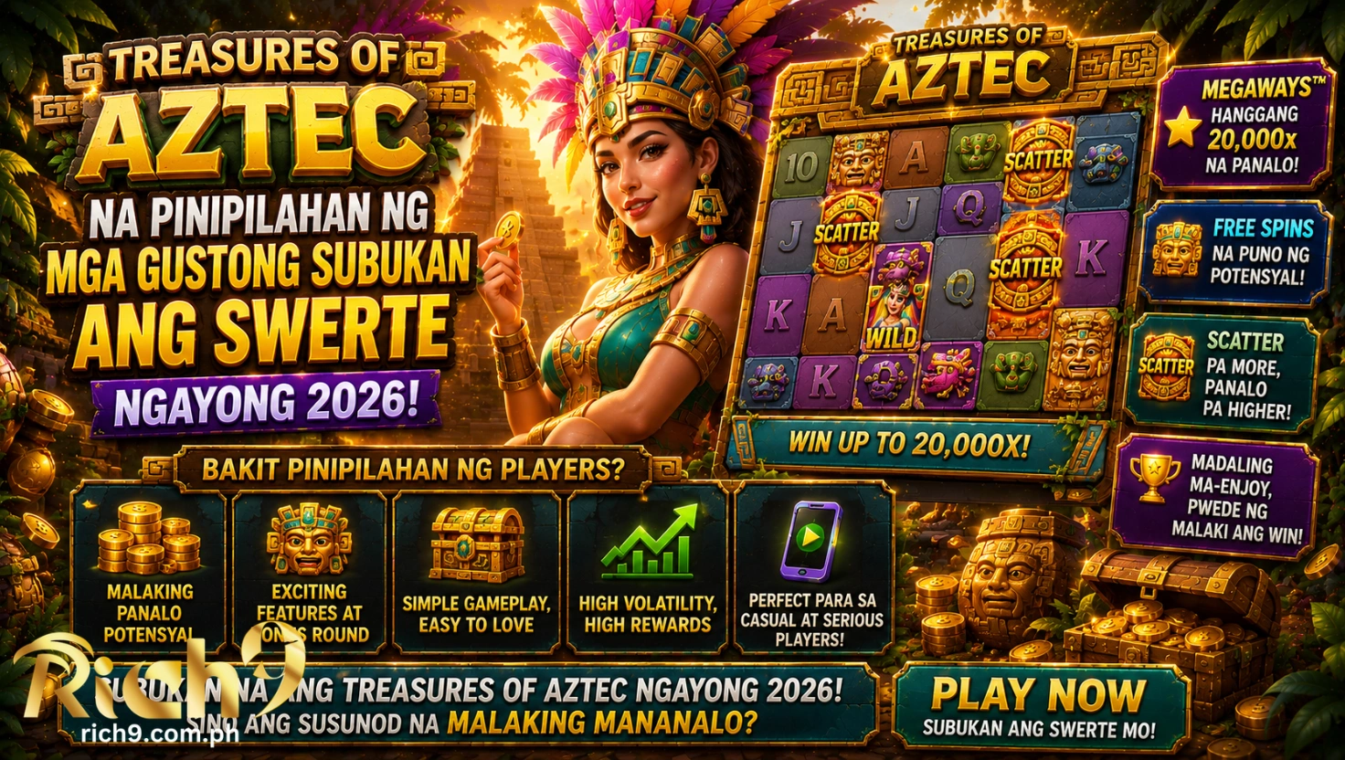 Treasures of Aztec na Pinipilahan ng Mga Gustong Subukan ang Swerte ngayong 2026