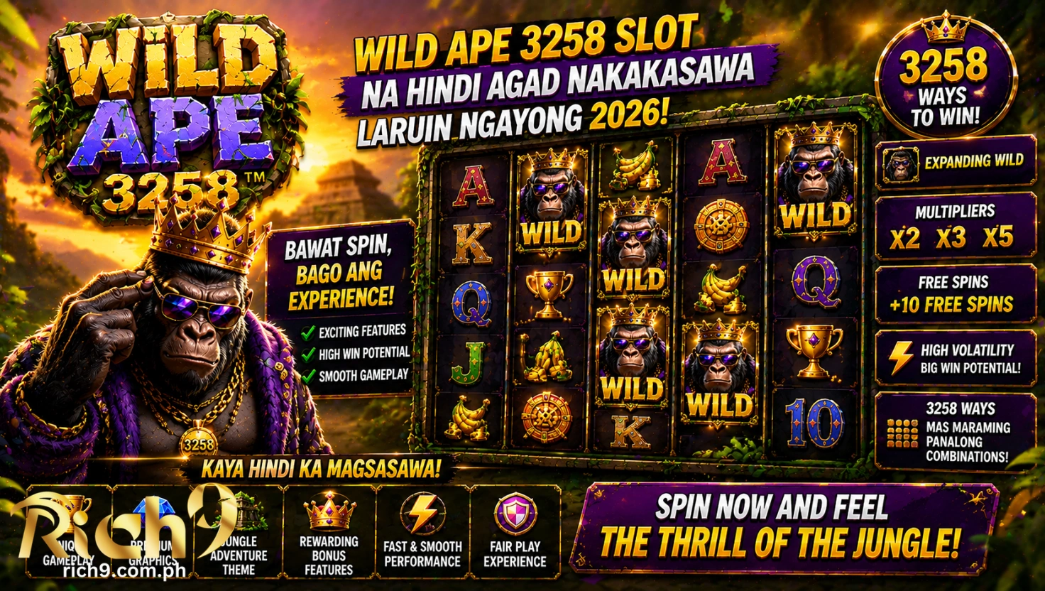 Wild Ape 3258 Slot na Hindi Agad Nakakasawa laruin ngayong 2026